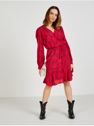 Červené dámske vzorované zavinovacie šaty Tommy Hilfiger