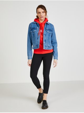 Červená dámská mikina s kapucí Calvin Klein Jeans
