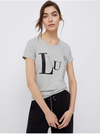 Světle šedé dámské žíhané tričko Liu Jo