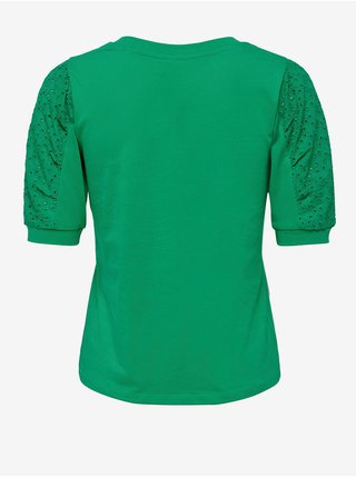 Zelené tričko s ozdobnými rukávmi Jacqueline de Yong Camma