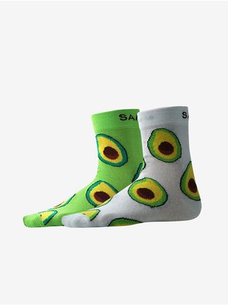 Ponožky SAM 73 - zelená, biela