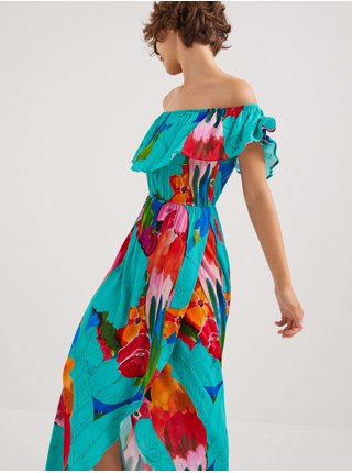 Letné a plážové šaty pre ženy Desigual - tyrkysová