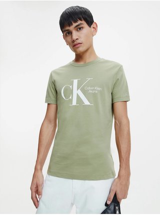 Khaki pánské tričko Calvin Klein Jeans