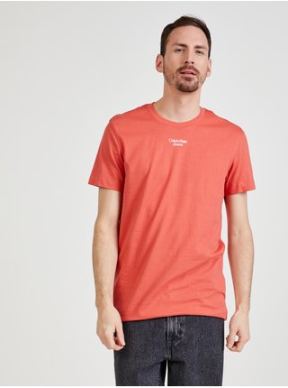 Koralové pánske tričko Calvin Klein