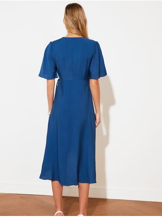 Modré zavinovací šaty Trendyol