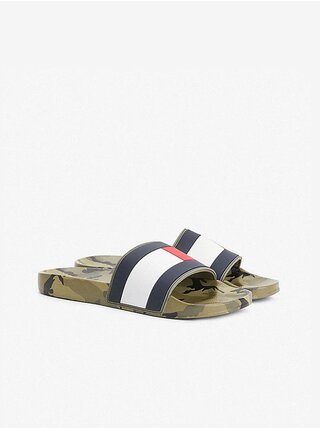 Tmavě modro-khaki pánské pantofle Tommy Hilfiger