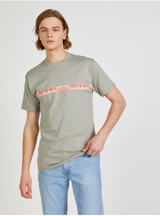Svetlošedé pánske tričko s potlačou VANS X NAPAPIJRI