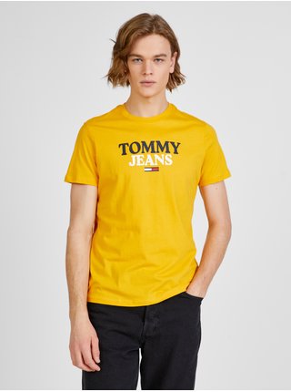 Žlté pánske tričko s potlačou Tommy Jeans