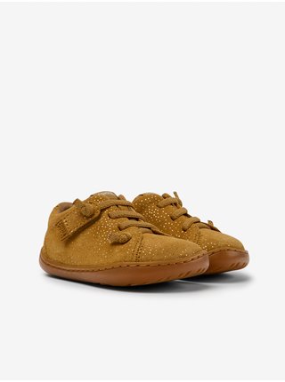 Hnědé dětské vzorované kožené boty Camper