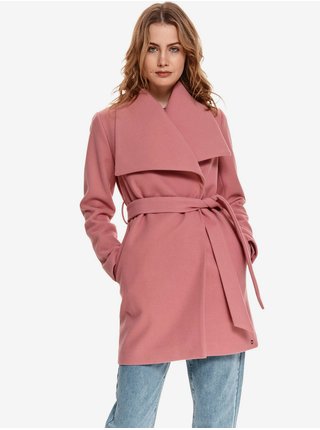 Růžový dámský lehký kabát TOP SECRET