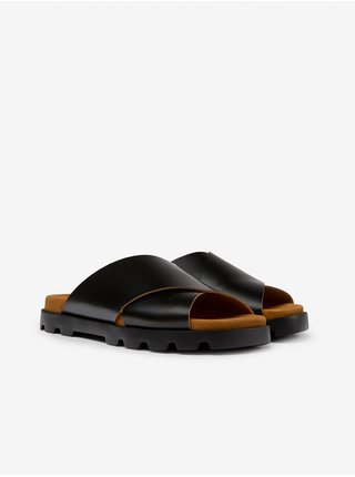 Černé pánské kožené pantofle Camper
