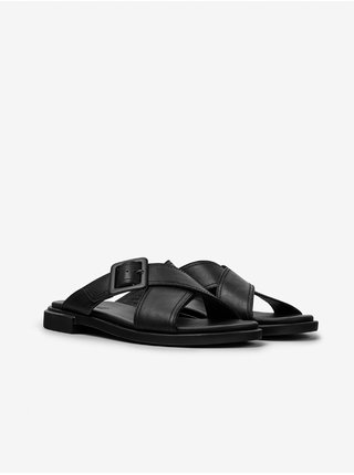 Čierne dámske kožené papuče Camper