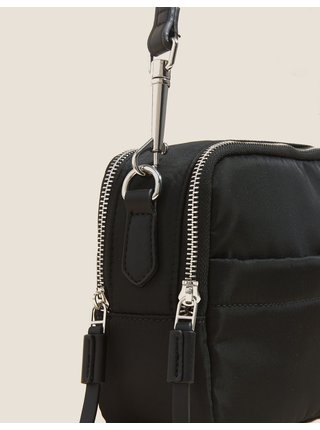 Černá textilní kabelka přes rameno Marks & Spencer