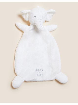 Přikrývka se slonem a nápisem „Born in 2022“ Marks & Spencer bílá