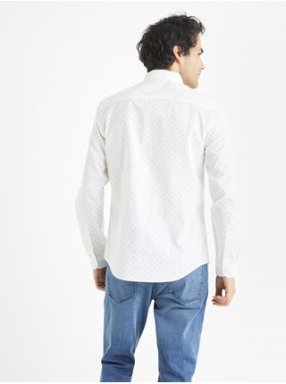 Bílá pánská vzorovaná košile Celio Baop 