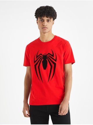 Červené pánské tričko Celio Spider-Man 