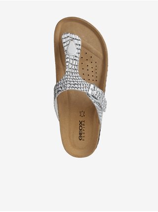 Dámské kožené pantofle ve stříbrné barvě Geox Brionia