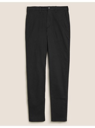 Chino kalhoty přiléhavého střihu se strečem Marks & Spencer černá