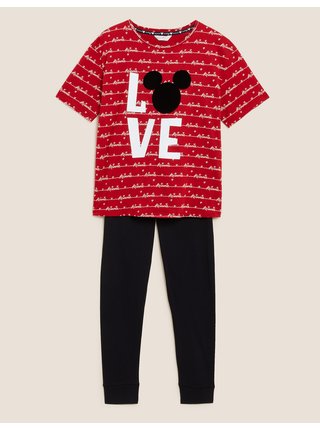 Bavlněná pyžamová souprava s motivem Mickey Mouse™ Marks & Spencer černá