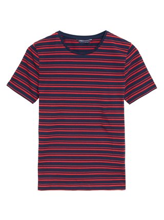 Proužkované tričko s vysokým podílem bavlny, přiléhavý střih Marks & Spencer námořnická modrá