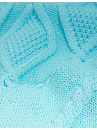 Volný svetr s copánkovým vzorem a vysokým podílem bavlny Marks & Spencer modrá