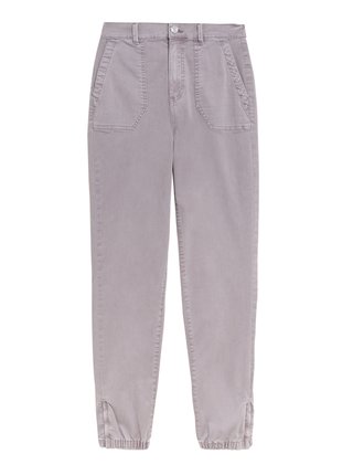 Béžové dámské kalhoty ke kotníkům ze směsi bavlny Marks & Spencer