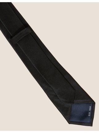 Kravata ze 100% hedvábí Marks & Spencer černá