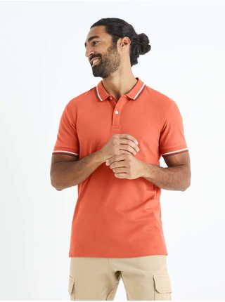 Oranžové pánské polo tričko Celio Belina 