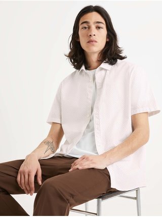 Bílá pánská vzorovaná košile Celio Saprim 
