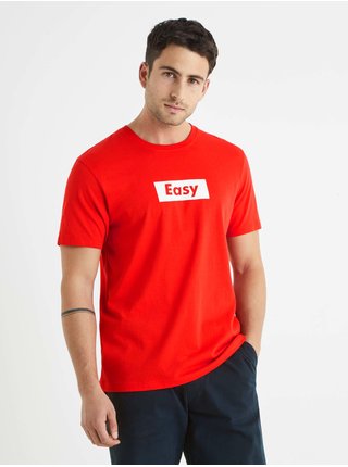 Červené pánské tričko Celio Becarto Easy 