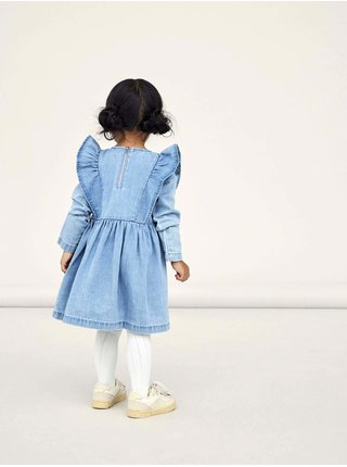Modré dievčenské rifľové šaty s ozdobnými volánmi name it Timones