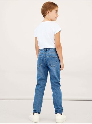 Modré holčičí straight fit džíny s potrhaným efektem name it Rose