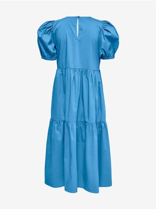 Modré šaty s balonovými rukávmi Jacqueline de Yong Melanie