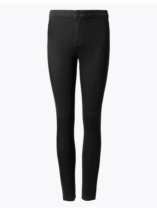 Super přiléhavé džíny s vysokým pasem Marks & Spencer černá