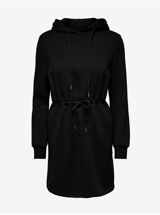 Čierne dámske mikinové šaty s kapucou ONLY Every