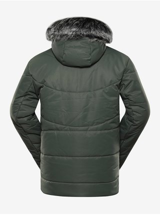 Tmavě zelená pánská zimní bunda s kapucí Alpine Pro GABRIELL 5 