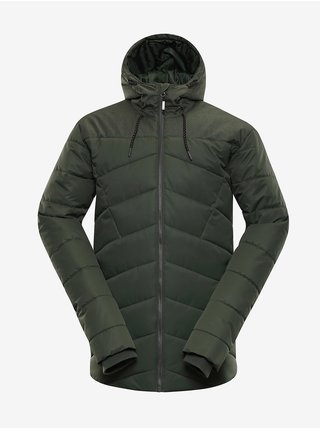 Tmavě zelená pánská zimní bunda s kapucí Alpine Pro GABRIELL 3