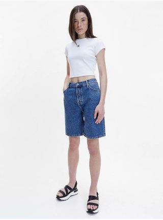 Modré dámské široké džínové kraťasy Calvin Klein Jeans