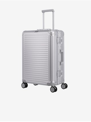 Cestovní kufr ve stříbrné barvě Travelite Next 4w M 