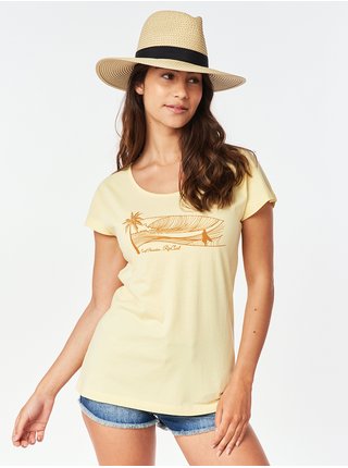 Světle žluté dámské tričko s potiskem Rip Curl