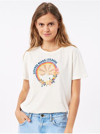Krémové dámské tričko s potiskem Rip Curl