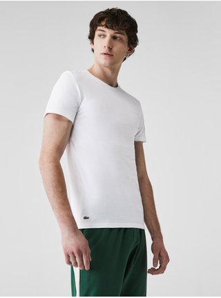 Sada tří pánských basic triček v šedé, bílé a černé barvě Lacoste