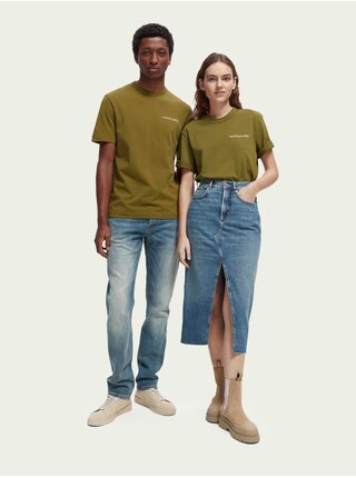 Khaki unisex tričko Scotch & Soda
