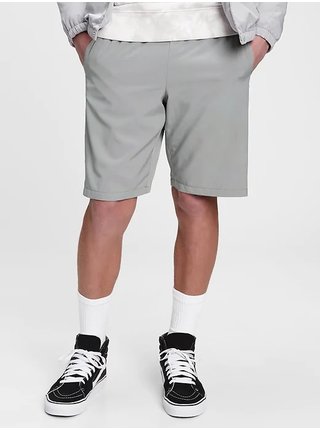 Šedé chlapčenské kraťasy GAP teen recycled quick-dry shorts