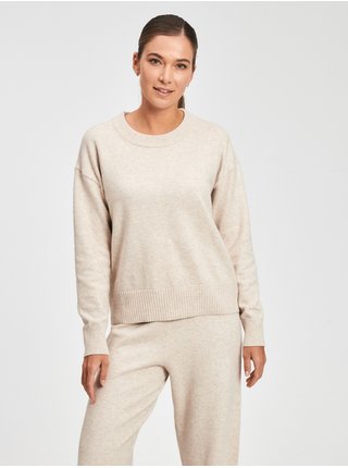 Béžový dámský svetr pletený s melírem GAP
