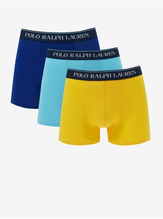 Sada troch pánskych boxeriek v žltej a modrej farbe POLO Ralph Lauren