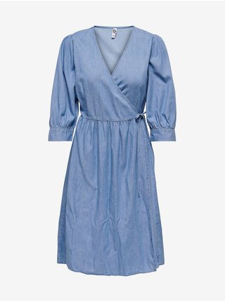 Modré džínové zavinovací šaty Jacqueline de Yong Casper