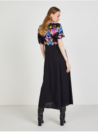 Černé dámské květované košilové maxi šaty Desigual Grenoble