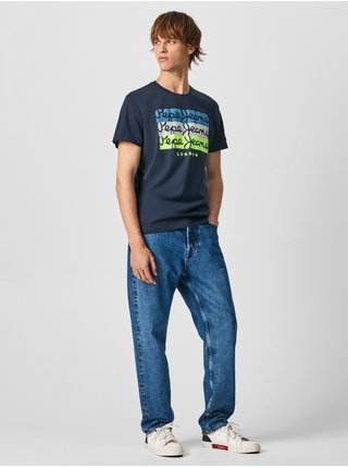 Tmavomodré pánske tričko Pepe Jeans Abaden