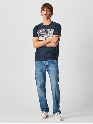 Tmavomodré pánske tričko Pepe Jeans Aidan